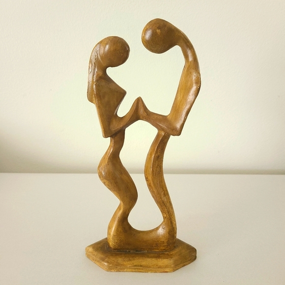 Salvatore Petzey Other - VTG Salvatore Petzey Mid Century Hand Carved Wooden Man Woman Romance Statute
